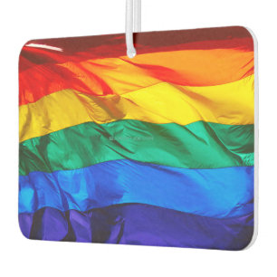 SlipperyJoe's gay pride flag waving pride colours  Car Air Freshener