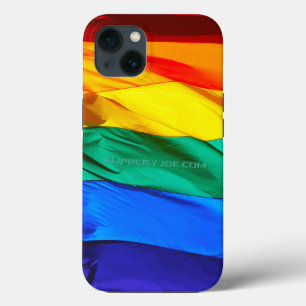 SlipperyJoe's gay pride flag waving pride colours  iPhone 13 Case
