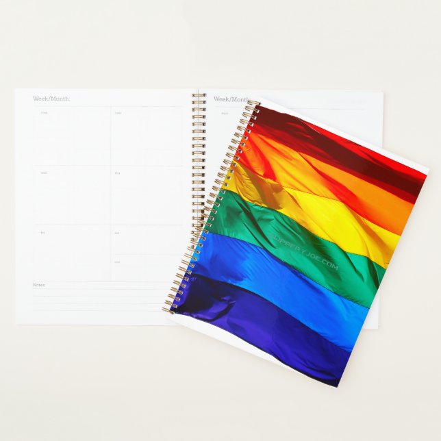 SlipperyJoe's gay pride flag waving pride colours  Planner (Display)