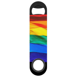 SlipperyJoe's gay pride flag waving red orange yel