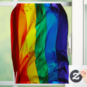 SlipperyJoe's gay pride flag waving red orange yel
