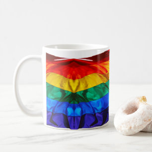 SlipperyJoe's gay pride flag waving red orange yel Coffee Mug