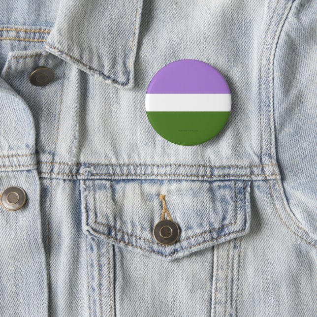 SlipperyJoe's Genderqueer Pride Flag colours Non-b 6 Cm Round Badge (In Situ)