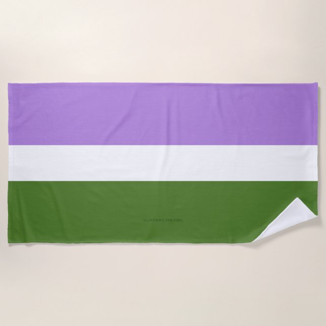 SlipperyJoe's genderqueer pride flag colours non-b Beach Towel (Front)