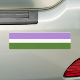 SlipperyJoe's Genderqueer Pride Flag colours Non-b Bumper Sticker