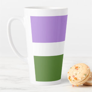 SlipperyJoe's Genderqueer Pride Flag colours Non-b Latte Mug