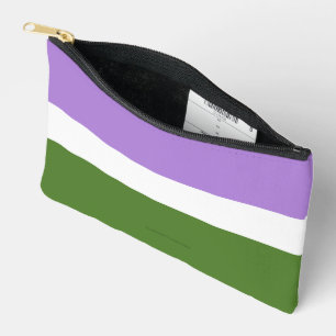 SlipperyJoe's genderqueer pride flag lavender blen Accessory Pouch