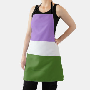 SlipperyJoe's genderqueer pride flag lavender blen Apron