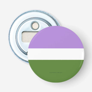 SlipperyJoe's genderqueer pride flag lavender blen Bottle Opener