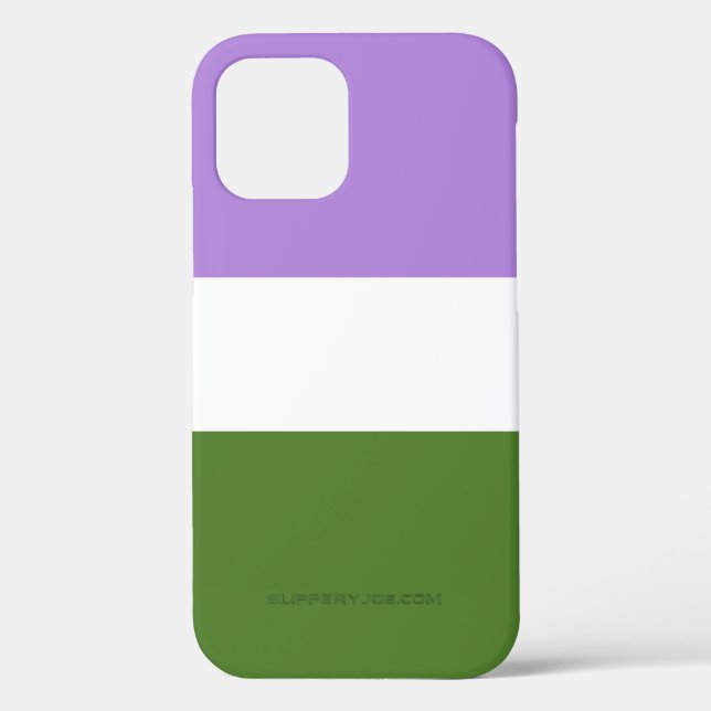 SlipperyJoe's genderqueer pride flag lavender blen Case-Mate iPhone Case (Back)