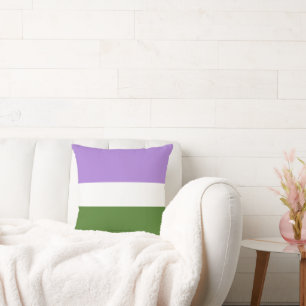 SlipperyJoe's genderqueer pride flag lavender blen Cushion