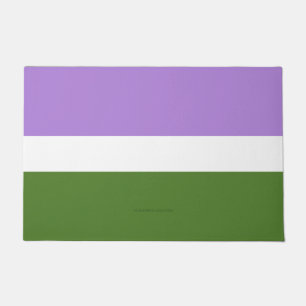 SlipperyJoe's genderqueer pride flag lavender blen Doormat