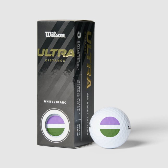 SlipperyJoe's genderqueer pride flag lavender blen Golf Balls (Packaging)