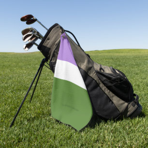 SlipperyJoe's genderqueer pride flag lavender blen Golf Towel