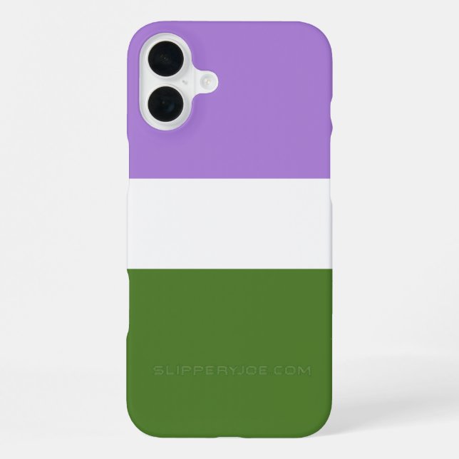 SlipperyJoe's genderqueer pride flag lavender blen iPhone Case (Back)