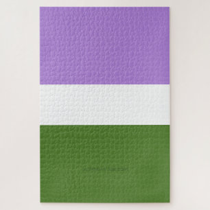 SlipperyJoe's genderqueer pride flag lavender blen Jigsaw Puzzle