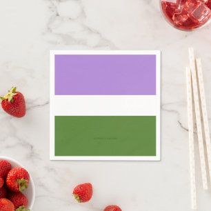 SlipperyJoe's genderqueer pride flag lavender blen Napkin