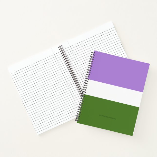 SlipperyJoe's genderqueer pride flag lavender blen Notebook (Inside)