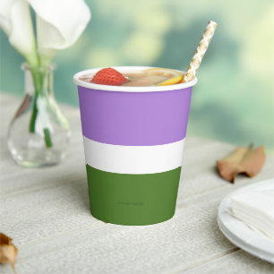 SlipperyJoe's genderqueer pride flag lavender blen Paper Cups
