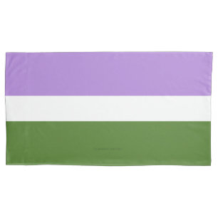 SlipperyJoe's genderqueer pride flag lavender blen Pillowcase