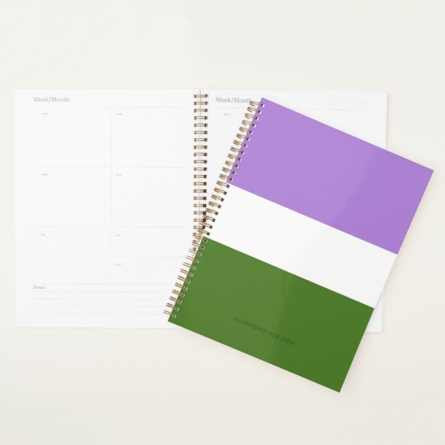 SlipperyJoe's genderqueer pride flag lavender blen Planner (Display)