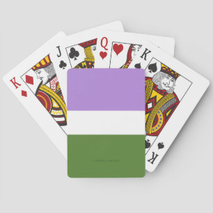 SlipperyJoe's genderqueer pride flag lavender blen Playing Cards