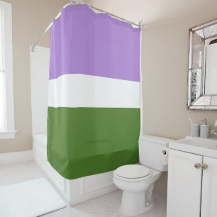 SlipperyJoe's genderqueer pride flag lavender blen Shower Curtain