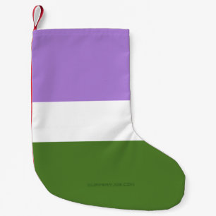 SlipperyJoe's genderqueer pride flag lavender blen Small Christmas Stocking