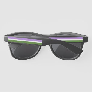 SlipperyJoe's genderqueer pride flag lavender blen Sunglasses
