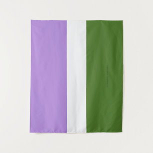 SlipperyJoe's genderqueer pride flag lavender blen Tapestry