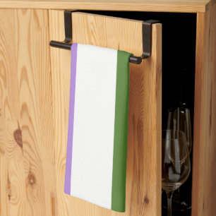 SlipperyJoe's genderqueer pride flag lavender blen Tea Towel