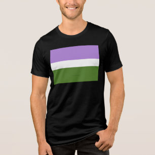 SlipperyJoe's genderqueer pride flag lavender blen Tri-Blend Shirt
