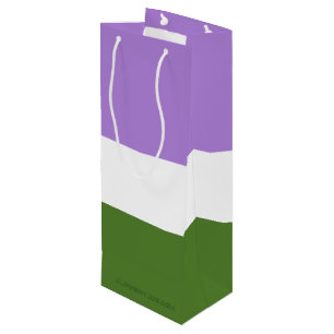 SlipperyJoe's genderqueer pride flag lavender blen Wine Gift Bag