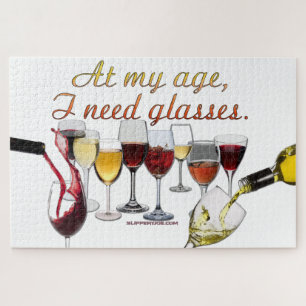 SlipperyJoe's Glasses fermented grapes wine pourin Jigsaw Puzzle