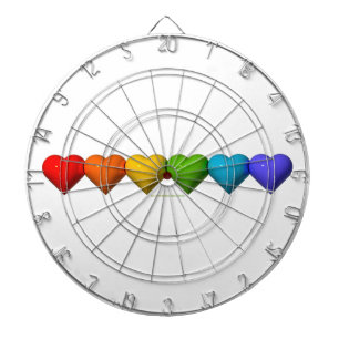SlipperyJoe's glossy 3D heart shapes glyphs create Dartboard