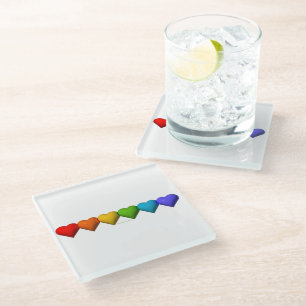SlipperyJoe's glossy 3D heart shapes glyphs create Glass Coaster