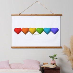 SlipperyJoe's glossy 3D heart shapes glyphs create Hanging Tapestry