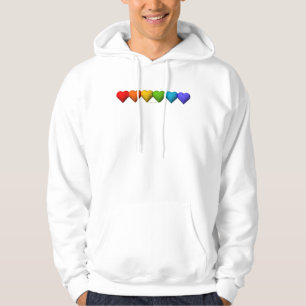 SlipperyJoe's glossy 3D heart shapes glyphs create Hoodie
