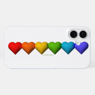 SlipperyJoe's glossy 3D heart shapes glyphs create iPhone 16 Plus Case