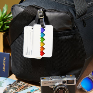 SlipperyJoe's glossy 3D heart shapes glyphs create Luggage Tag