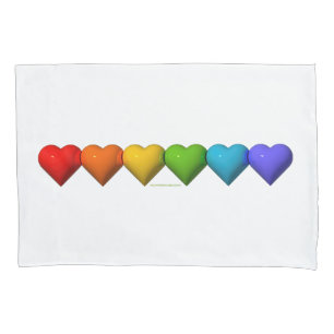 SlipperyJoe's glossy 3D heart shapes glyphs create Pillowcase