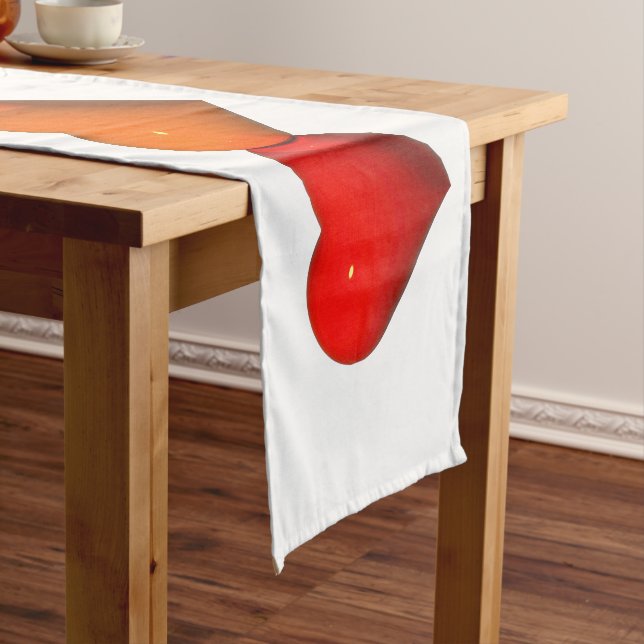 SlipperyJoe's glossy 3D heart shapes glyphs create Short Table Runner (In Situ)