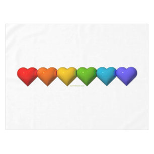 SlipperyJoe's glossy 3D heart shapes glyphs create Tablecloth