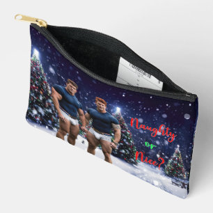 SlipperyJoe's glowing Christmas trees two muscular Accessory Pouch