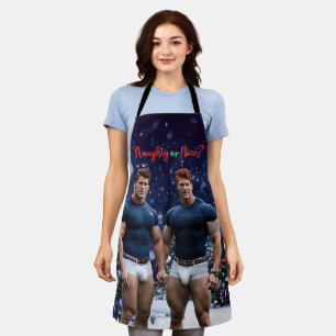 SlipperyJoe's glowing Christmas trees two muscular Apron