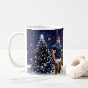 SlipperyJoe's glowing Christmas trees two muscular Coffee Mug
