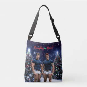 SlipperyJoe's glowing Christmas trees two muscular Crossbody Bag