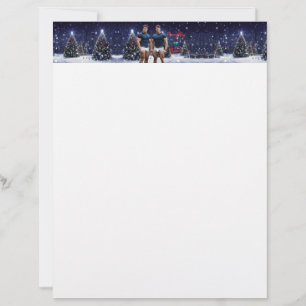 SlipperyJoe's glowing Christmas trees two muscular Custom Letterhead
