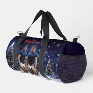 SlipperyJoe's glowing Christmas trees two muscular Duffle Bag