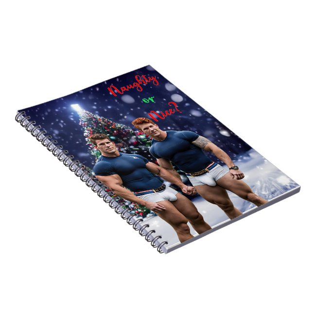 SlipperyJoe's glowing Christmas trees two muscular Notebook (Right Side)